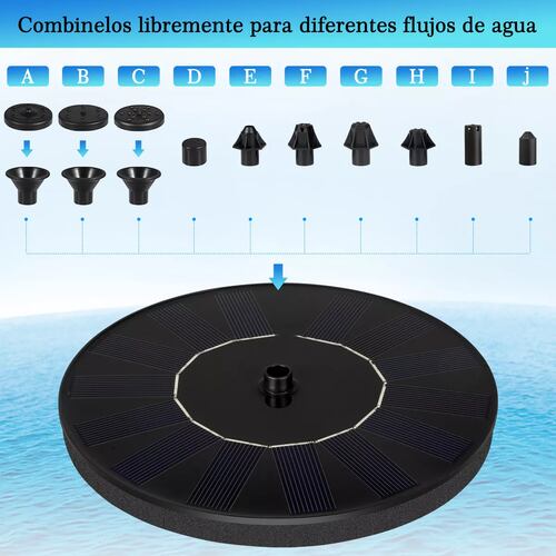 Fuente Para Jardin Energía Solar 11 Boquillas Para Alberca Flotante