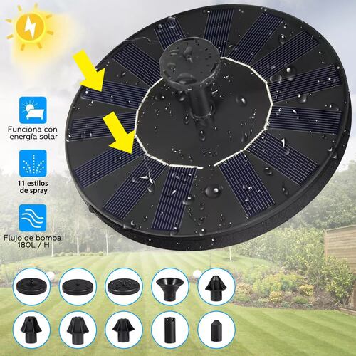 Fuente Para Jardin Energía Solar 11 Boquillas Para Alberca Flotante