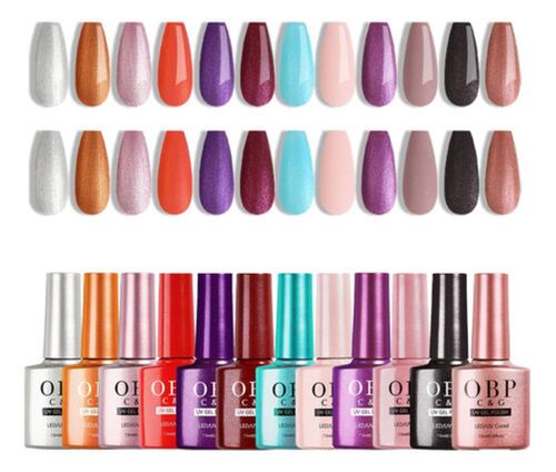 Gama De 12 Colores Gel Esmalte Semi Permanente Obp