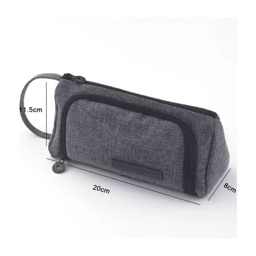 Estuche Para Lápices Gran Capacidad Doble Capa Organizadoras Gris