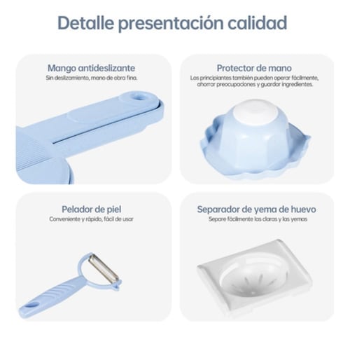 Rallador Cortador Rebanador Picador Manual De Verduras Fruta AZUL