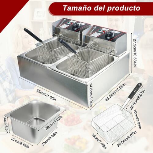 Freidora De Aceite Eléctrica Automática 12l Gran Capacidad PLAYTA