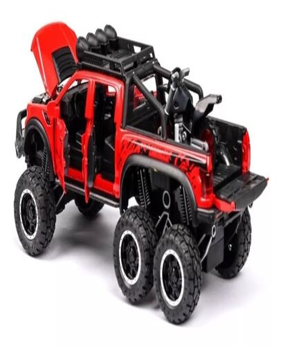 Ford Raptor F150 Tuning Edition Miniatura Metal Autos 1:28 Color Negro.