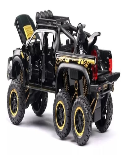 Ford Raptor F150 Tuning Edition Miniatura Metal Autos 1:28 Color Negro.