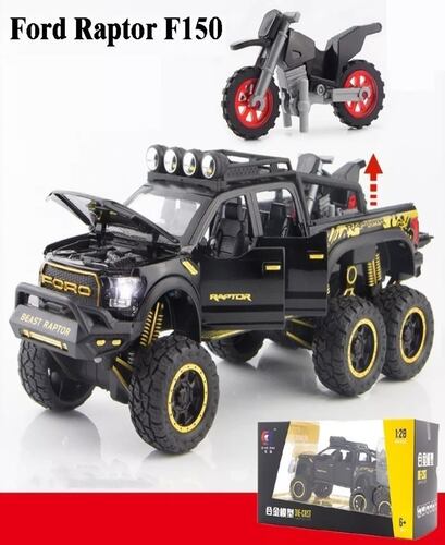 Ford Raptor F150 Tuning Edition Miniatura Metal Autos 1:28 Color Negro.