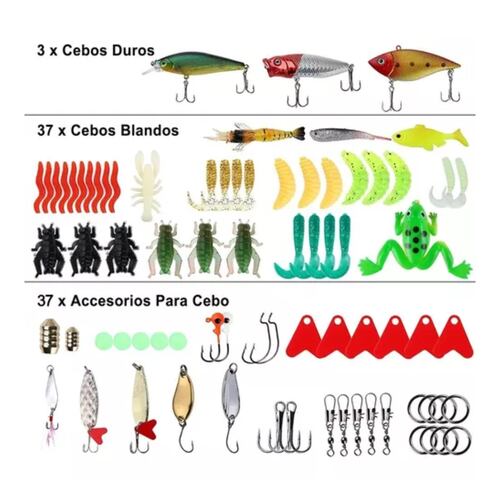 Kit Señuelos De Pesca Con Una Caja, 78 Piezas 