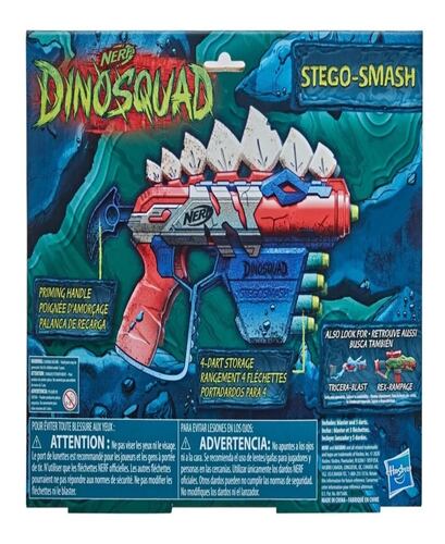 Lanzador Nerf Dinosquad Stego - Smash Con 5 Dardos +3.