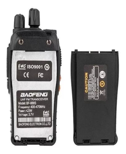 Pack 2 Radios Transmisor Walkie Talkie Baofeng 888s Color Negro Bandas De Frecuencia 400-470 Mhz.