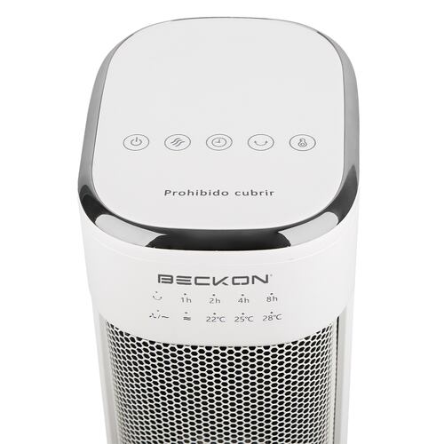 Calefactor Calentador eléctrico cerámico PTC de torre bc-1x MAX HEATER ultra silencioso oscilación termostato temporizador altura de 60cm para hogar recámara sala estudio baño 750W / 1500W Beckon.