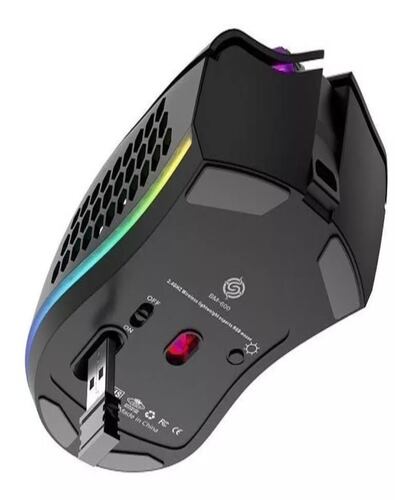 Mouse gamer inalámbrico recargable K-Snake BM600 black.