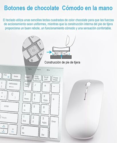 Teclado Wireless Ratón Inalámbricos Español Computadora Kit.