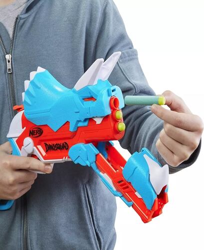 Lanzador Nerf Dinosquad Tricera-blast Con 12 Dardos 8+