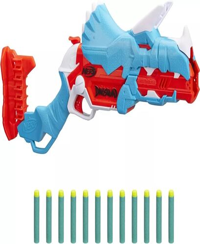 Lanzador Nerf Dinosquad Tricera-blast Con 12 Dardos 8+