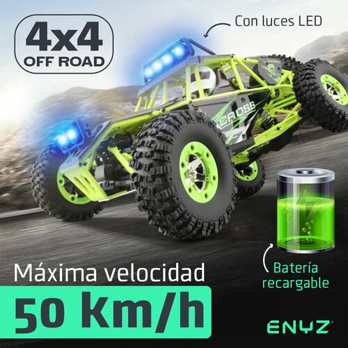 Carro A Control Remoto Carro 4x4 Jeep Buggy Razer Rc Wltech 12428 - 50 Km/h - 4x4 Color Verde Neón