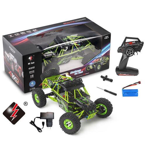 Carro A Control Remoto Carro 4x4 Jeep Buggy Razer Rc Wltech 12428 - 50 Km/h - 4x4 Color Verde Neón