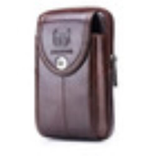 Bolso De La Cintura De Hombre Cuero Genuino Para Celular