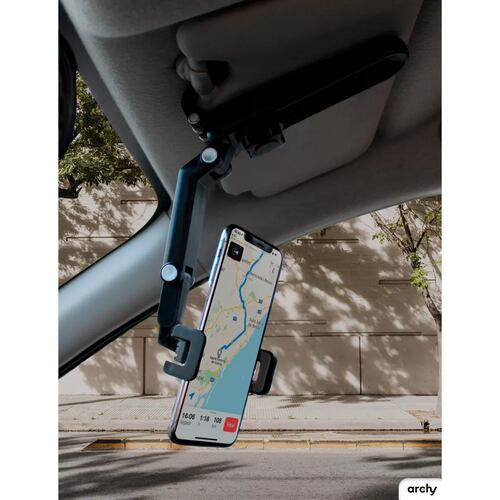 Base Soporte Porta Celular 360 Carro Brazo Ajustable Gris