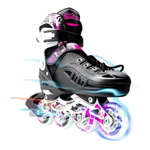 Patines Profesionales Linea Roller Ajustables Adulto Niños Chicos Rosa