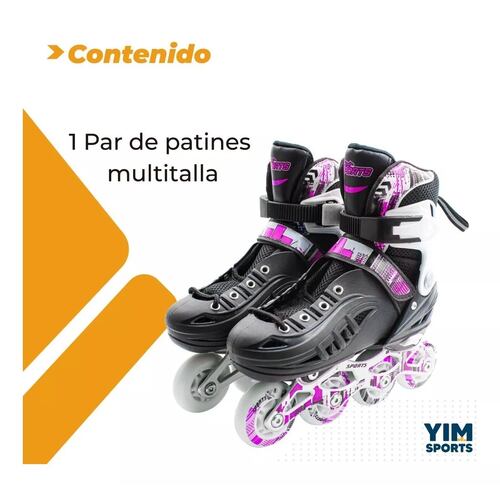 Patines Profesionales Linea Roller Ajustables Adulto Niños Chicos Rosa