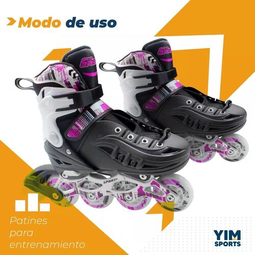Patines Profesionales Linea Roller Ajustables Adulto Niños Chicos Rosa