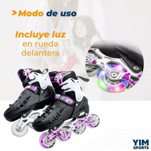 Patines Profesionales Linea Roller Ajustables Adulto Niños Chicos Rosa