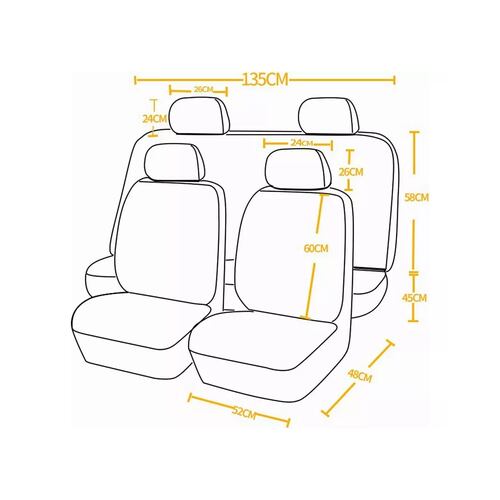 Fundas De Poliéster Para 5 Asientos De Auto Negro