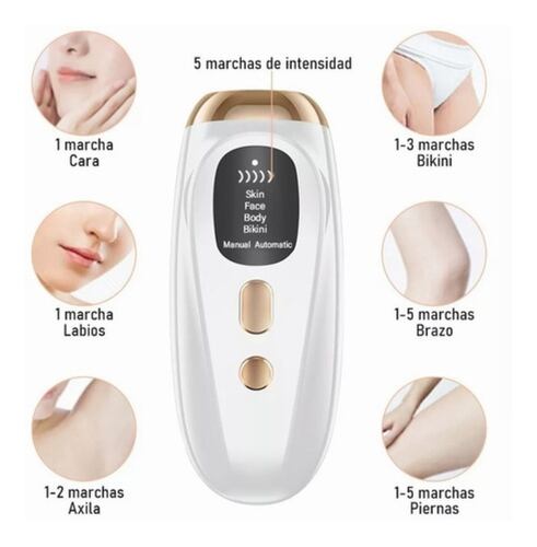 Depilador Láser De Luz Pulsada Para Rostro Y Cuerpo Blanca