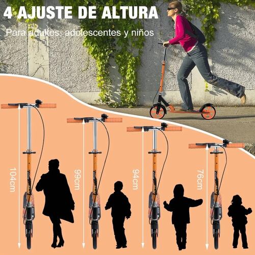 Scooter Para Adultos, Patín Del Diablo Ajustable, Patinete