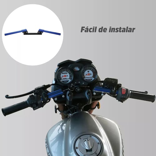 Manubrio Deportivo Moto Metalico Universal Posiciones 3 Pzs Azul