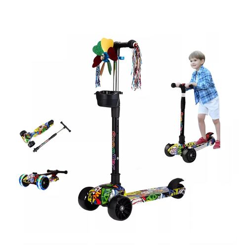 Monopatín De Pie Scooter Desmontable Estables Y Luces Led