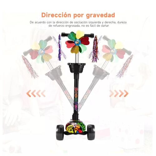 Monopatín De Pie Scooter Desmontable Estables Y Luces Led