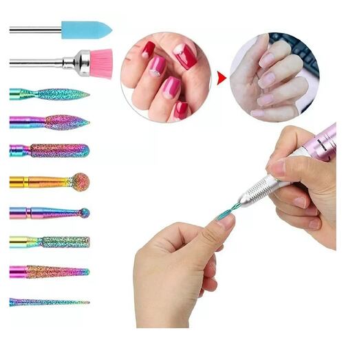 Set 13 Piezas Brocas Para Uñas Accesorios De Pulidor Uñas Limpio