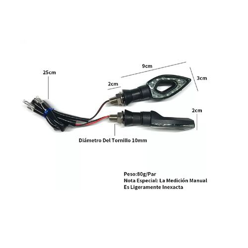 Par Luces Led Direccionales Moto Ahuecar Laterales 2pz Azul