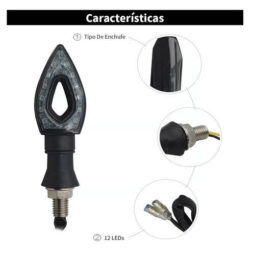 Par Luces Led Direccionales Moto Ahuecar Laterales 2pz Azul