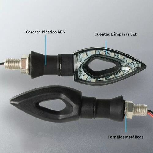 Par Luces Led Direccionales Moto Ahuecar Laterales 2pz Azul