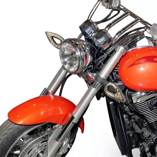 Par Luces Led Direccionales Moto Ahuecar Laterales 2pz Azul