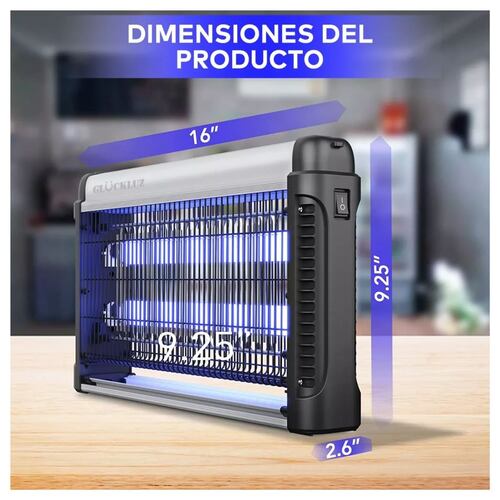 Lámpara Mata Mosquitos Eléctrico Matamoscas 20w, Negro