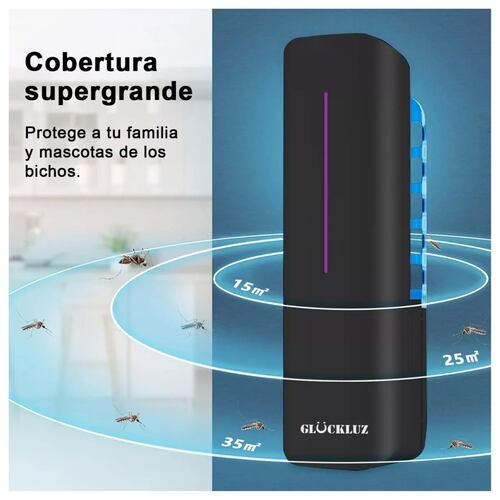 Lámpara Mata Mosquitos Eléctrico Matamoscas Insectos Killer NEGRO