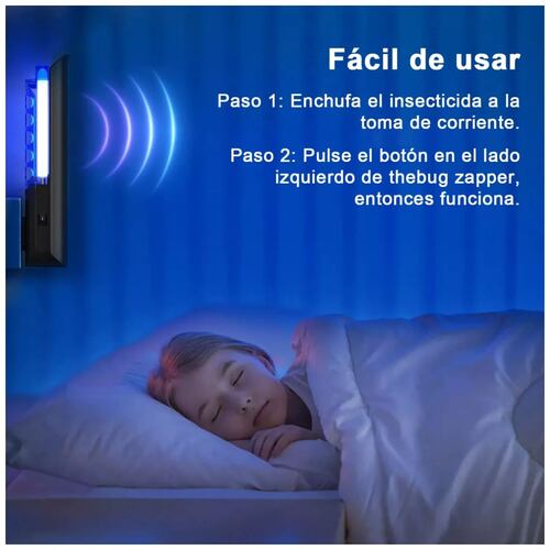Lámpara Mata Mosquitos Eléctrico Matamoscas Insectos Killer NEGRO