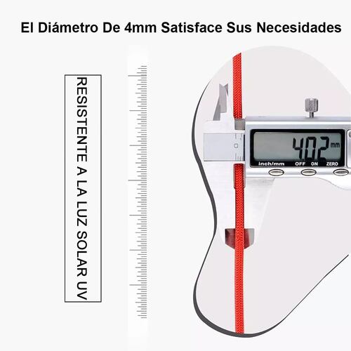 650 Paracord / Cuerda De Paracaídas - 9 Hilos 4mm 31m rojo
