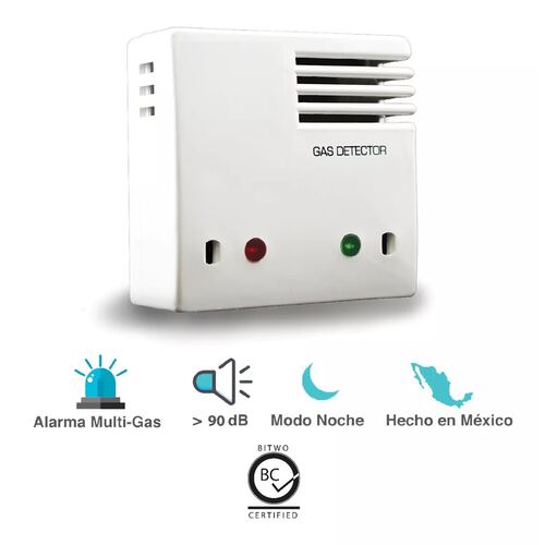 Detector De Gas Lp Natural Humo Y Monoxido De Carbono