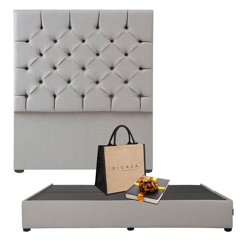 Cabecera King Size Dicasa Capri con Base Cama Kuant Gris