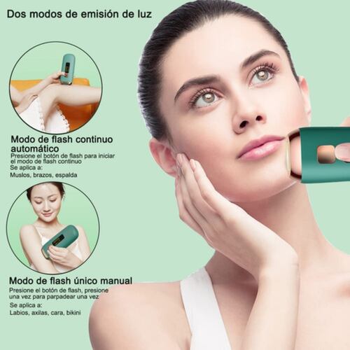 Depiladora Láser Permanente Lpl Para Cuerpo Y Cara Verde 