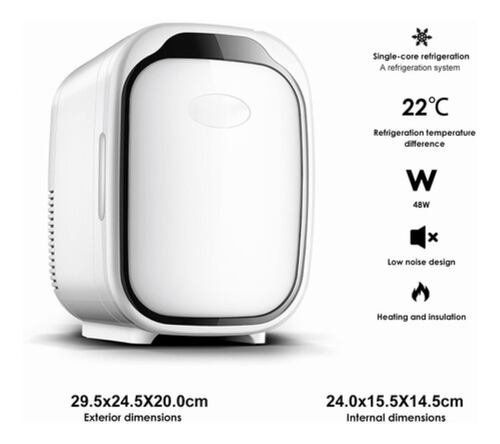 Mini Refrigerador Para Cosméticos 6l 48w Para Casa Y Coche blanco