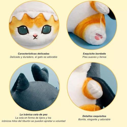 Gato Gatito Michi De Peluche Kawaii Con Disfraz Diseños 22cm