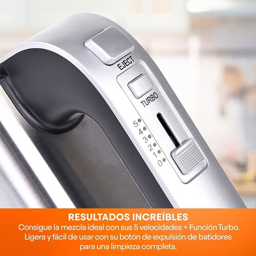 Batidora mano MasterChef MK-HM-300SS 5 vel aspas intercambiables.