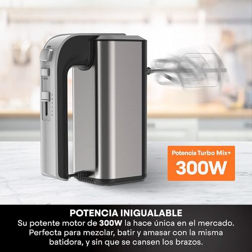 Batidora mano MasterChef MK-HM-300SS 5 vel aspas intercambiables.