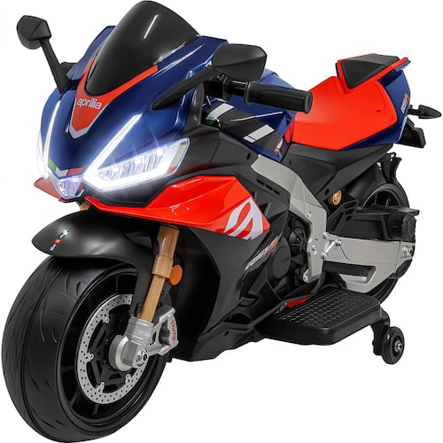 Moto Montable Eléctrica 12v 2 Llantas Apoyo Azul Niño Luz 