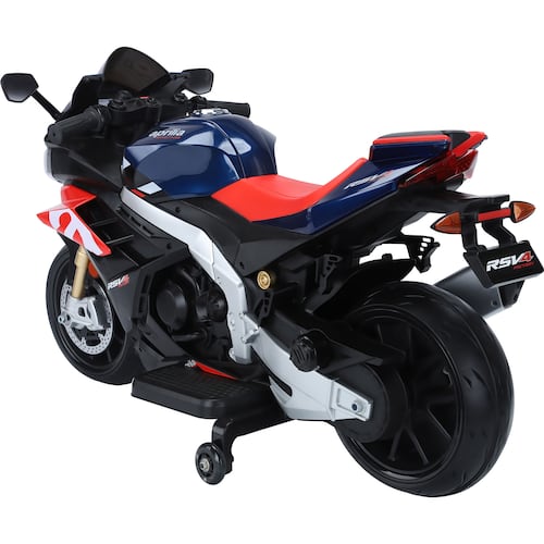 Moto Montable Eléctrica 12v 2 Llantas Apoyo Azul Niño Luz 