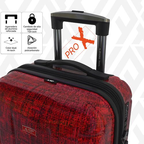Maleta de mano carry-on cabina policarbonato Pro-x Marte 20 pulgadas capacidad 10 kg rígida con cierre expandible candado de alta seguridad tsa-lock Armored Travel.